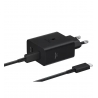 Samsung Fast GaN Travel Charger 50W Duo + Cable Type C To Type C Black
