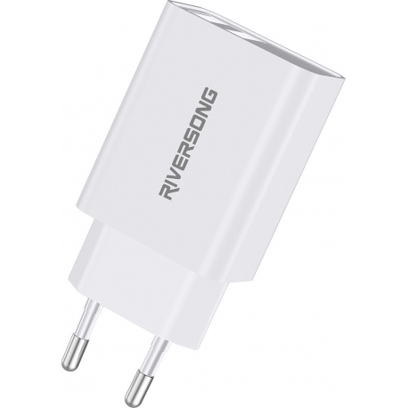 Riversong Travel Adapter SafeKub D2 2.4A Dual USB White