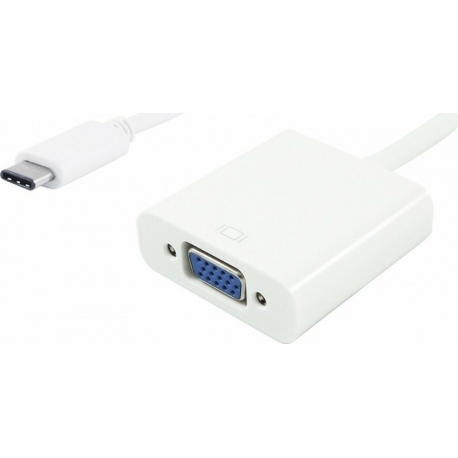 POWERTECH αντάπτορας USB Type-C σε VGA PTH-034, Full HD, Λευκό