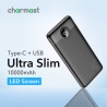 Charmast Powerbank 10000mAh PD 20W LED Screen Display Black