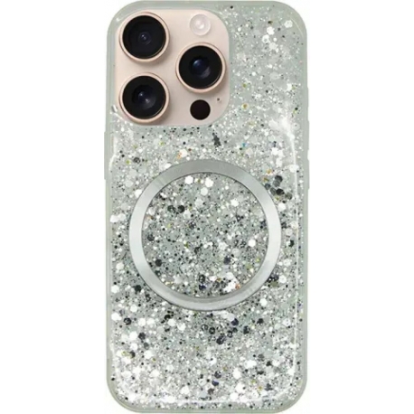 Vivid Magsafe Glitter Case Apple iPhone 16 Pro Silver