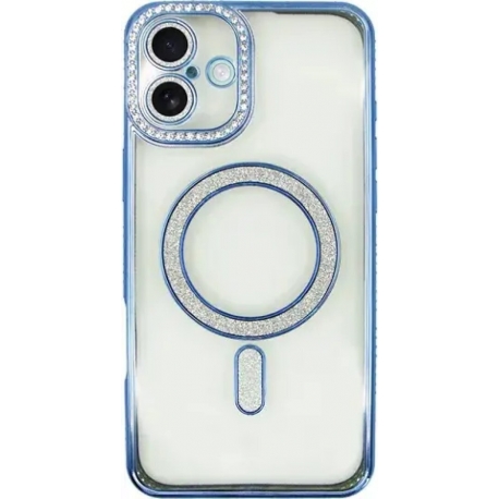 Vivid Magsafe Strass and Glitter Case Apple iPhone 16 Plus Transparent