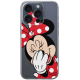 Disney Case Apple iPhone 15 Pro Minnie Partial Print Smiley Transparent