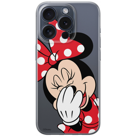 Disney Case Apple iPhone 15 Pro Minnie Partial Print Smiley Transparent