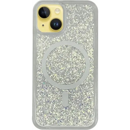 Vivid Magsafe Glitter Shine Case Apple iPhone 15 Silver