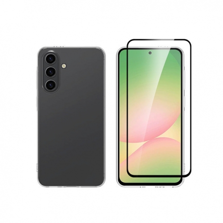 Vivid Set Gelly Case + Full Face Tempered Glass Samsung Galaxy A56 Black