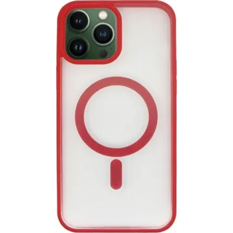 Vivid Magsafe Silicone Case Apple iPhone 13 Pro Max Transparent/Red