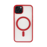 Vivid Magsafe Silicone Case Apple iPhone 15 Plus Transparent/Red