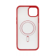 Vivid Magsafe Silicone Case Apple iPhone 15 Transparent/Red