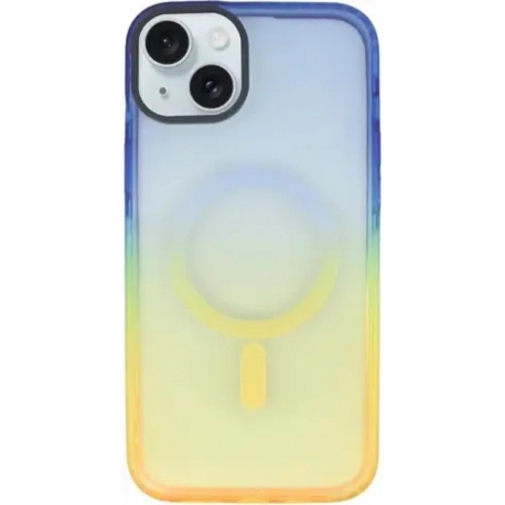 Vivid Magsafe Silicone Case Apple iPhone 15 Plus Blue/Orange