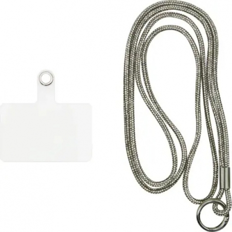 Vivid Lanyard Rhinestone Neck Strap Silver