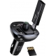 USAMS FM transmitter με οθόνη US-CC115, 2x USB, SD card, 3.4A, Black