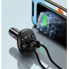 USAMS FM transmitter με οθόνη US-CC115, 2x USB, SD card, 3.4A, Black