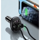 USAMS FM transmitter με οθόνη US-CC115, 2x USB, SD card, 3.4A, Black