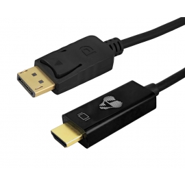 POWERTECH καλώδιο DisplayPort σε HDMI CAB-H187, 4K/60Hz, 21.6 Gbps, 1.5m, μαύρο