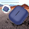 Techsuit Silicone Case for AirPods 4, Smooth Ultrathin Material - Navy Blue