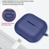 Techsuit Silicone Case for AirPods 4, Smooth Ultrathin Material - Navy Blue