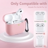 Techsuit Silicone Case for AirPods Pro 1 / 2, Smooth Ultrathin Material - Pink