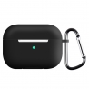 Techsuit Silicone Case for AirPods Pro 1 / 2, Smooth Ultrathin Material - Black