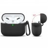 Techsuit Silicone Case for AirPods Pro 1 / 2, Smooth Ultrathin Material - Black