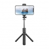 Techsuit Selfie Stick (S03) Stable and Compact Tripod Mount with Bluetooth Remote Control, 68cm - Black