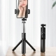 Techsuit Selfie Stick (S03) Stable and Compact Tripod Mount with Bluetooth Remote Control, 68cm - Black