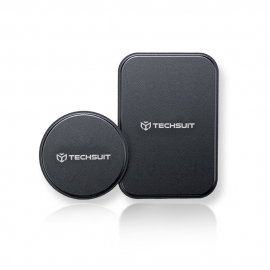 Techsuit (2 pack) Metal Plate (MP02) with PU Leather Cover - Black