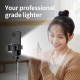 Techsuit Mini Selfie Stick (S03-S) Stable & Compact Tripod Mount, Bluetooth Remote Control, LED Light, 67cm - Black