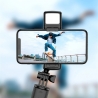 Techsuit Mini Selfie Stick (S03-S) Stable & Compact Tripod Mount, Bluetooth Remote Control, LED Light, 67cm - Black