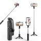Techsuit Mini Selfie Stick (L11) Stable Tripod with Bluetooth Self Timer, 360 Rotation, 73cm - Black