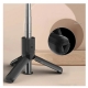 Techsuit Mini Selfie Stick (L11) Stable Tripod with Bluetooth Self Timer, 360 Rotation, 73cm - Black