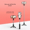 Techsuit Mini Selfie Stick (L11) Stable Tripod with Bluetooth Self Timer, 360 Rotation, 73cm - Black
