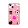 Vivid Silicone Pins Case Apple iPhone 13 Pink