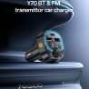 Yesido FM Modulator and Car Charger (Y70) Dual-Port USB-C + USB-A, Bluetooth 5.3, 15W - Black