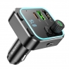 Borofone FM Modulator and Car Charger Highway (BC53) Bluetooth V5.0, 2x USB, Type-C, 38W, RGB Ambient Lights - Black