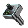 Borofone FM Modulator and Car Charger Highway (BC53) Bluetooth V5.0, 2x USB, Type-C, 38W, RGB Ambient Lights - Black