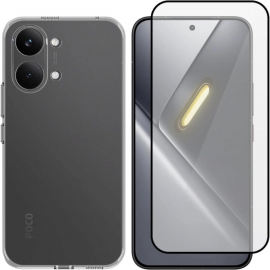 Vivid Set TPU Case + Full Face Tempered Glass Xiaomi Poco X8 Pro Max 5G