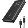 Charmast Powerbank LED 20000mAh 2xUSB 100W - Black