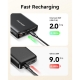 Charmast Powerbank LED 20000mAh 2xUSB 100W - Black