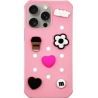 Vivid Silicone Pins Case Apple iPhone 15 Pro Max Pink