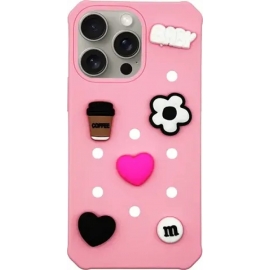 Vivid Silicone Pins Case Apple iPhone 15 Pro Max Pink
