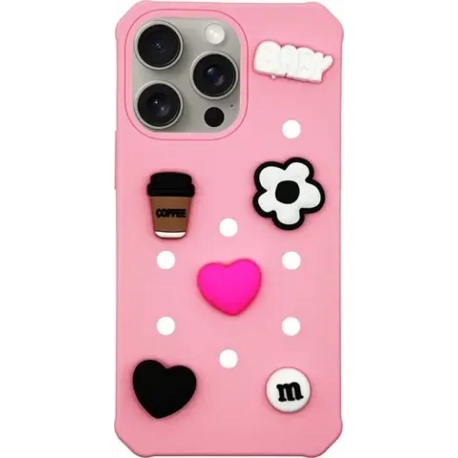 Vivid Silicone Pins Case Apple iPhone 15 Pro Max Pink
