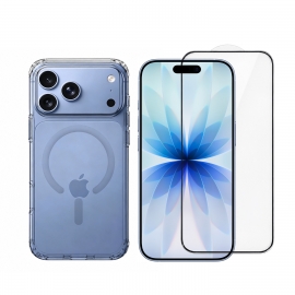 Vivid Set Magsafe Clear Case + Full Face Tempered Glass Apple iPhone 18 Pro Max