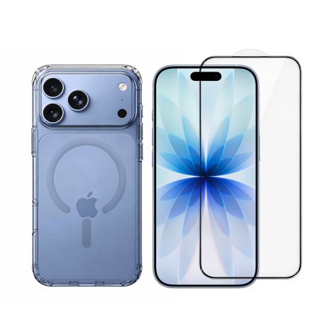 Vivid Set Magsafe Clear Case + Full Face Tempered Glass Apple iPhone 18 Pro Max