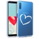 KW TPU Silicone Case Samsung Galaxy A7 2018 - Crystal Clear Heart Design (46430.05)