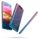 KW TPU Silicone Case Samsung Galaxy A80 - Bicolor Design, Dark Pink / Blue / Transparent (48447.01)