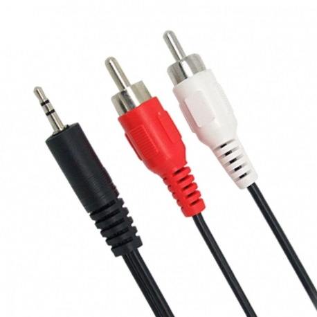 POWERTECH καλώδιο 2x RCA Male σε Jack 3,5mm Male, 3m (CAB-R008)