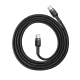 Baseus Cafule USB Type C to USB Type C PD2.0 60W 20V 3A QC3.0 Braided Cable 1m - Black/Grey (CATKLF-G91)