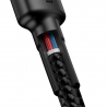 Baseus Cafule USB Type C to USB Type C PD2.0 60W 20V 3A QC3.0 Braided Cable 1m - Black/Grey (CATKLF-G91)