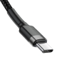 Baseus Cafule USB Type C to USB Type C PD2.0 60W 20V 3A QC3.0 Braided Cable 1m - Black/Grey (CATKLF-G91)